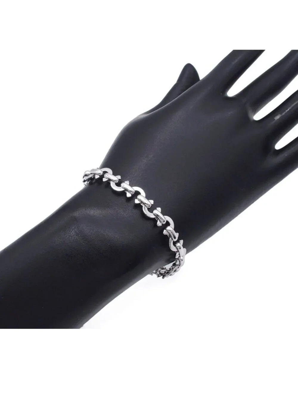 Chanel Charm Bracelet White Gold 18K Coco C Logo Link